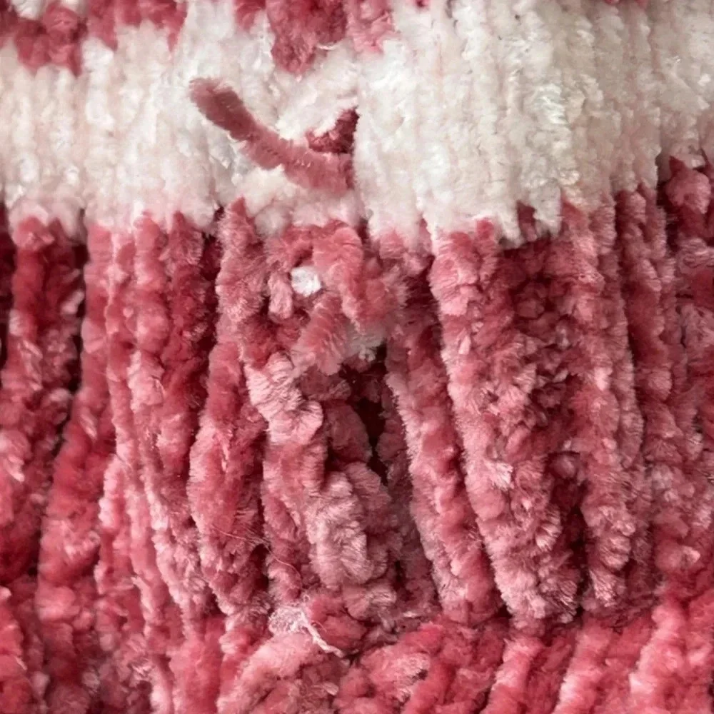 Tobys Pink and‎ White Winter Hat with Brown 